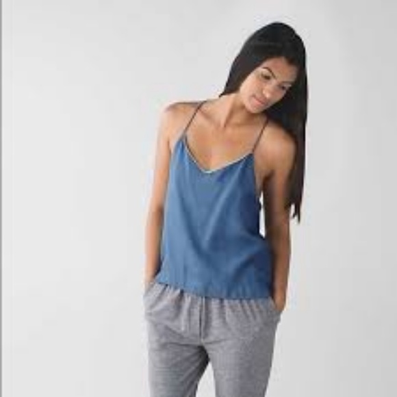 lululemon athletica Tops - Lululemon Wake & Flow camisole in denim chambray